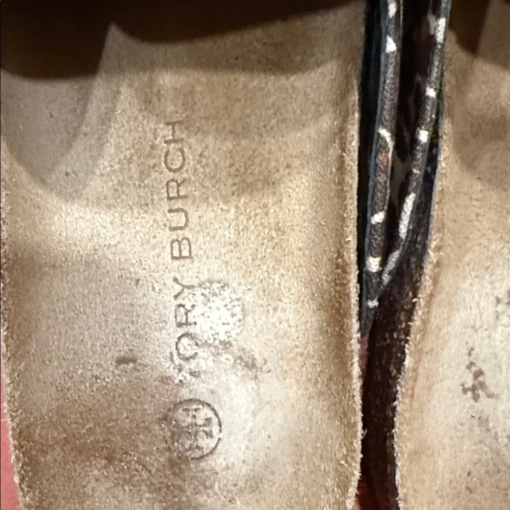 Tory Burch Animal Print Loafers with Metallic Detail - Picture 3 of 3